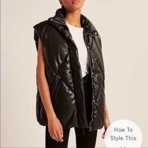 Abercrombie Oversized Vegan Faux Leather Vest